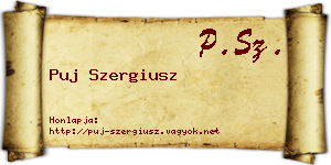 Puj Szergiusz névjegykártya